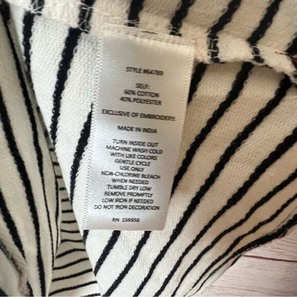 With Love Women’s 3/4 Sleeve Striped and Floral Blouse Sz L NWT - Picture 2 of 13